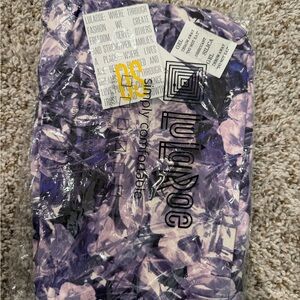 LuLaRoe Violet and White Patterned Leggings